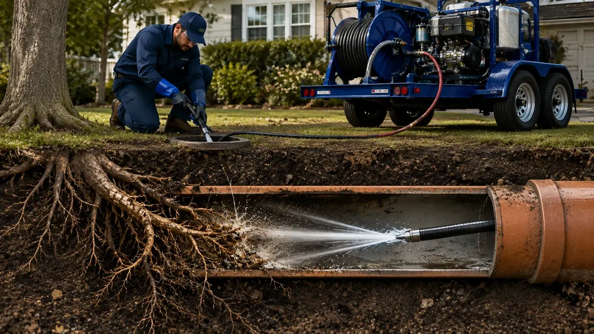 Tree Root Removal with Hydro Jetting in Port Hueneme CBC Base